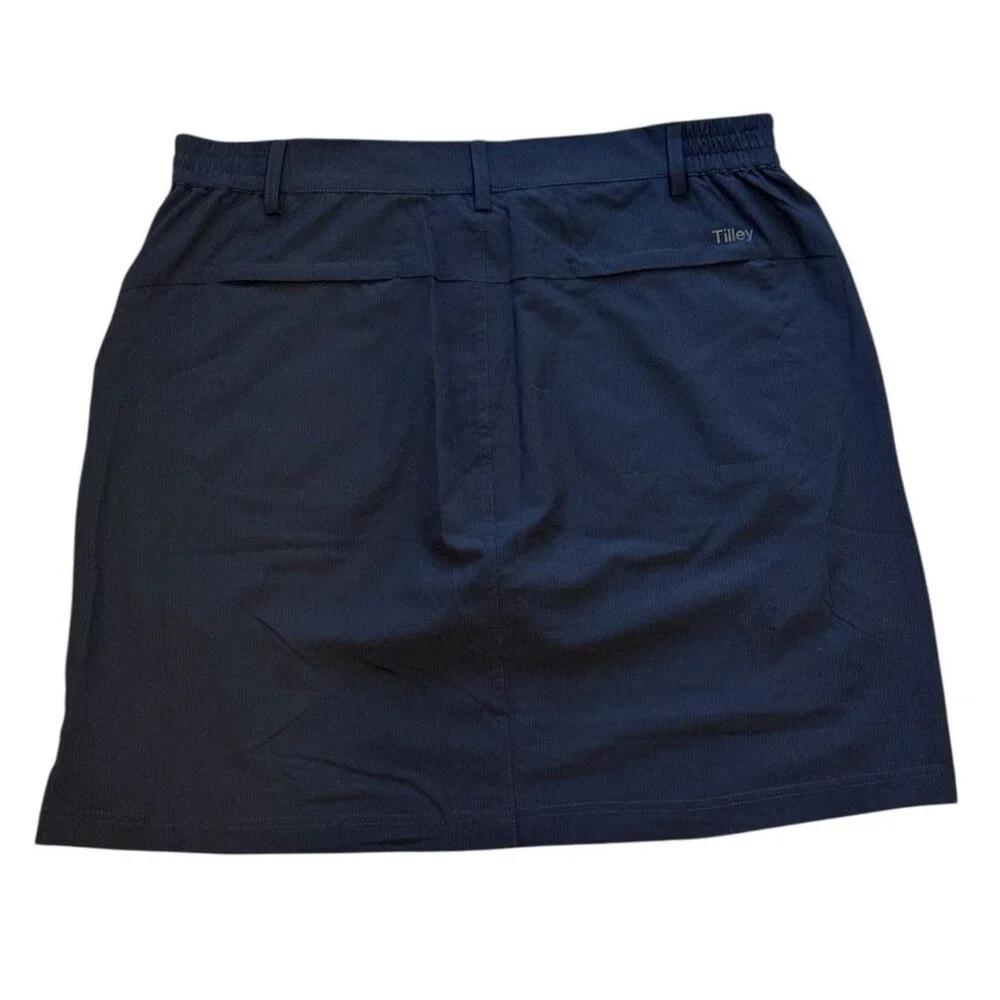 Tilley Women's Black Trek Skort Outdoor Size L‎ Skirt Shorts Pockets Golf Hiking